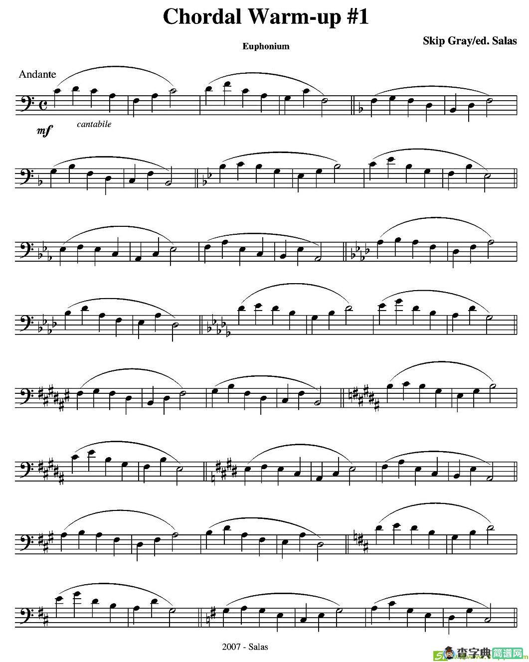 Chordal Warm-up  - Euphonium铜管谱