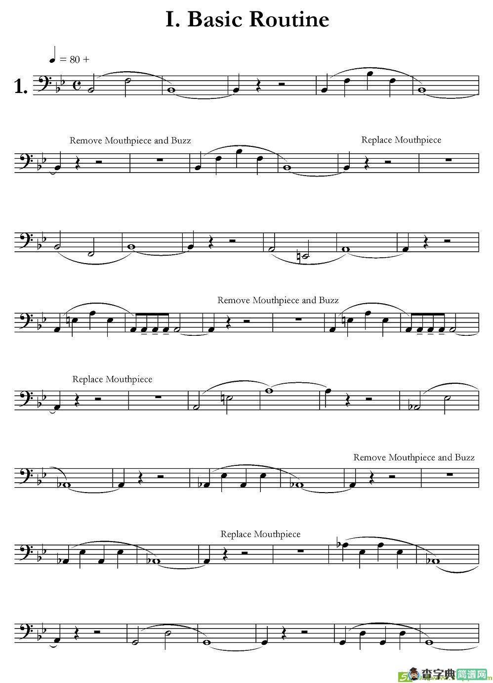 低音长号练习：Basic Routine铜管谱