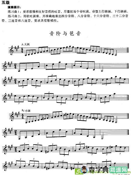 小号考级五级：音阶与琶音铜管谱