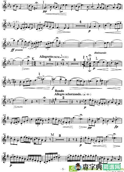 小号考级十级：协奏曲铜管谱