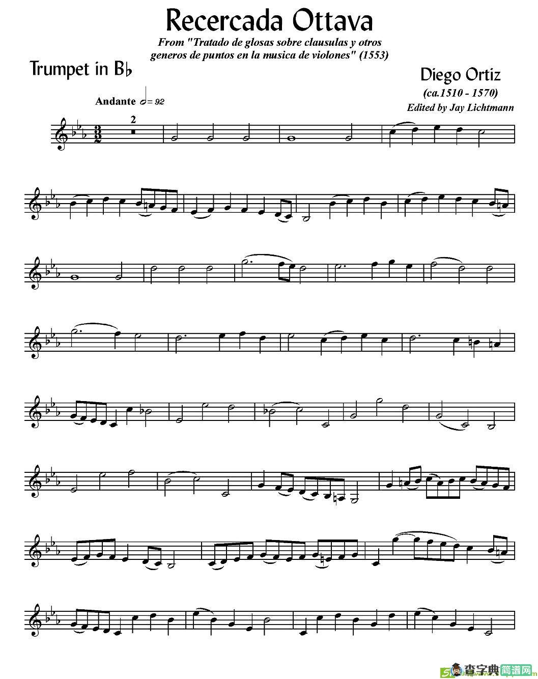Recercada Ottava 铜管谱(Diego作曲)