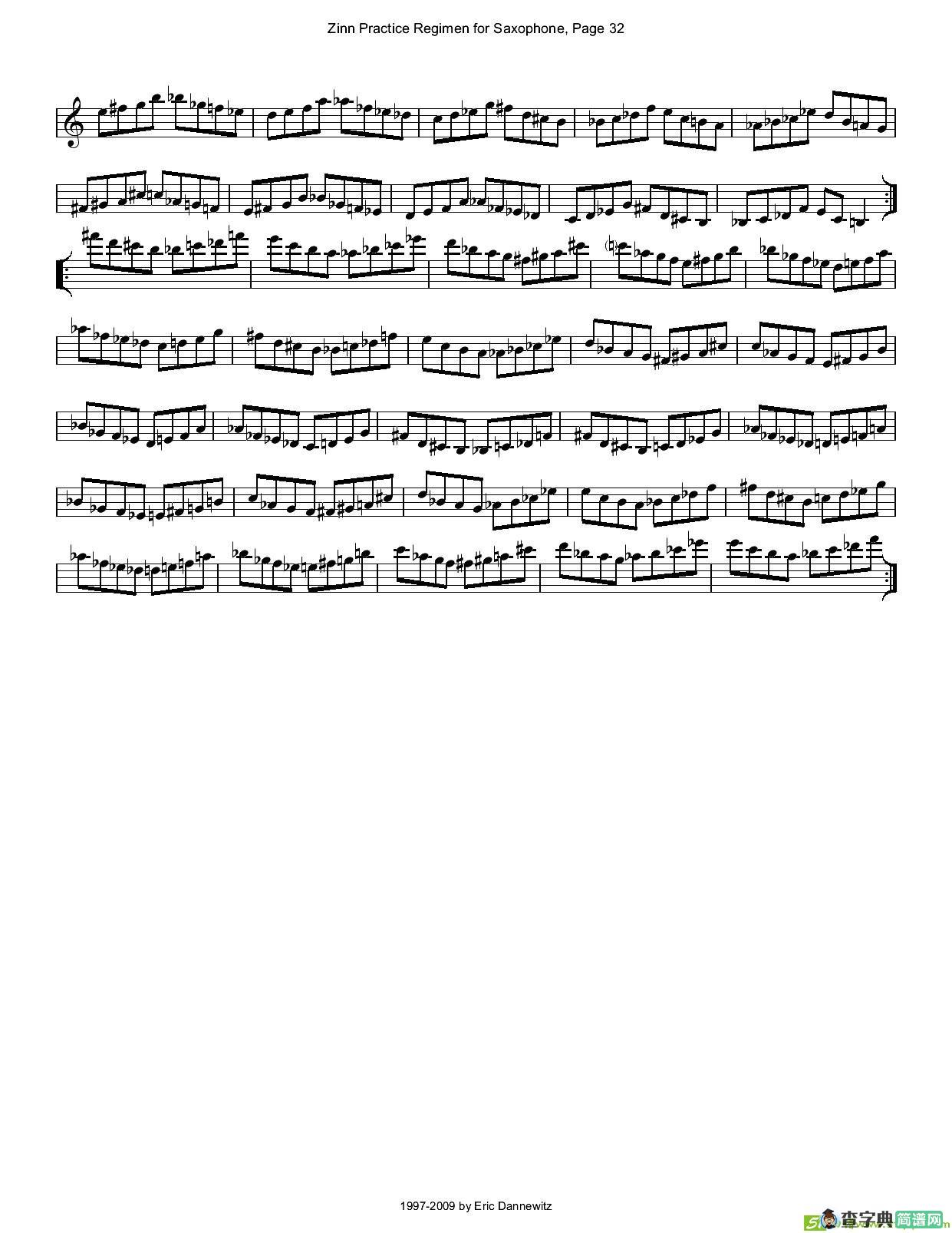 ZinnRegimenSax2009练习曲萨克斯谱