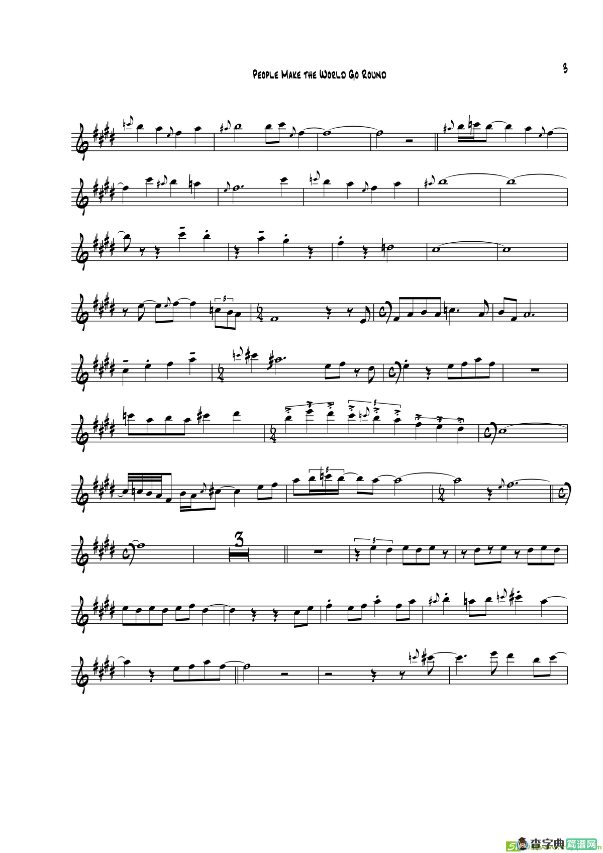 PeopleMakeTheWorldGoRound（次中音萨克斯）萨克斯谱