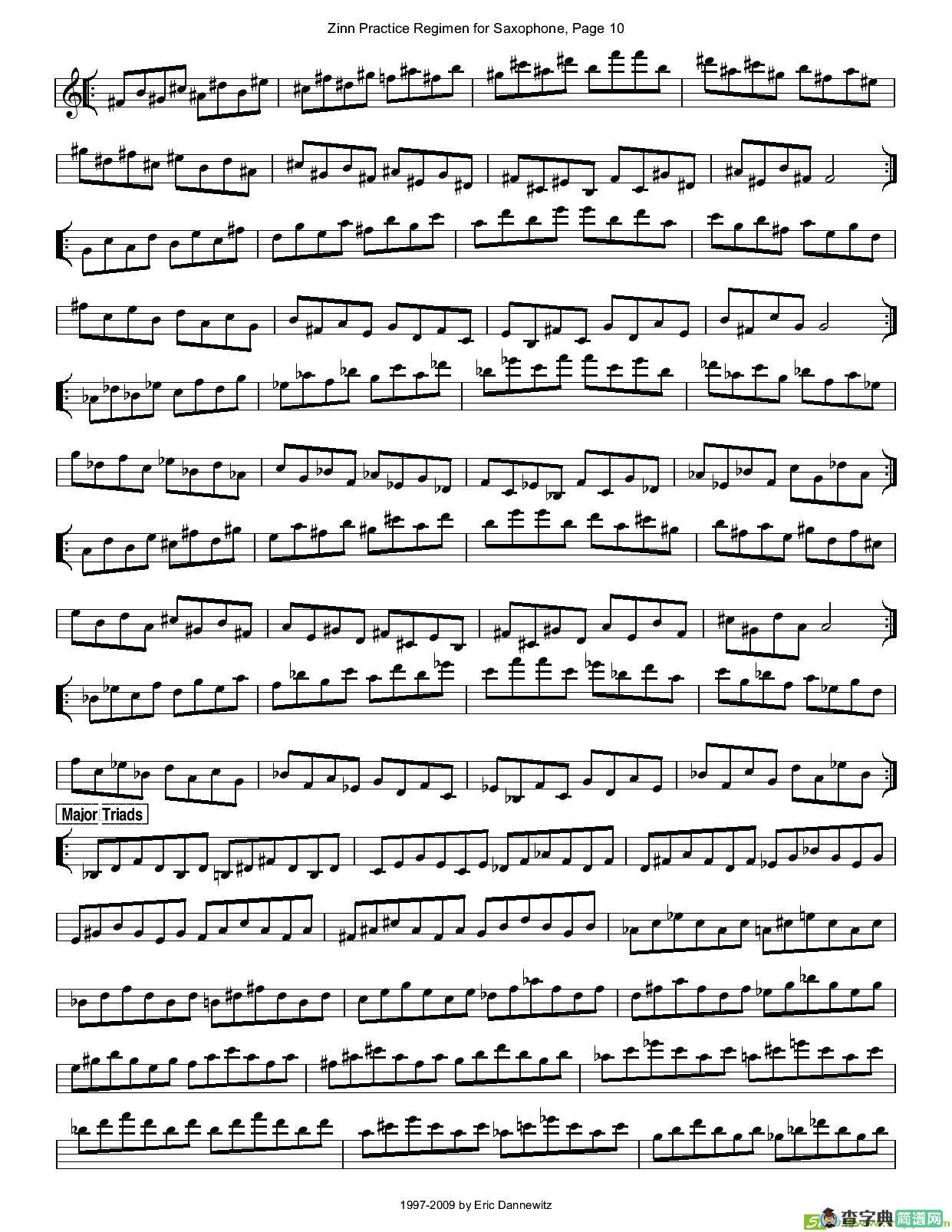 ZinnRegimenSax2009练习曲萨克斯谱