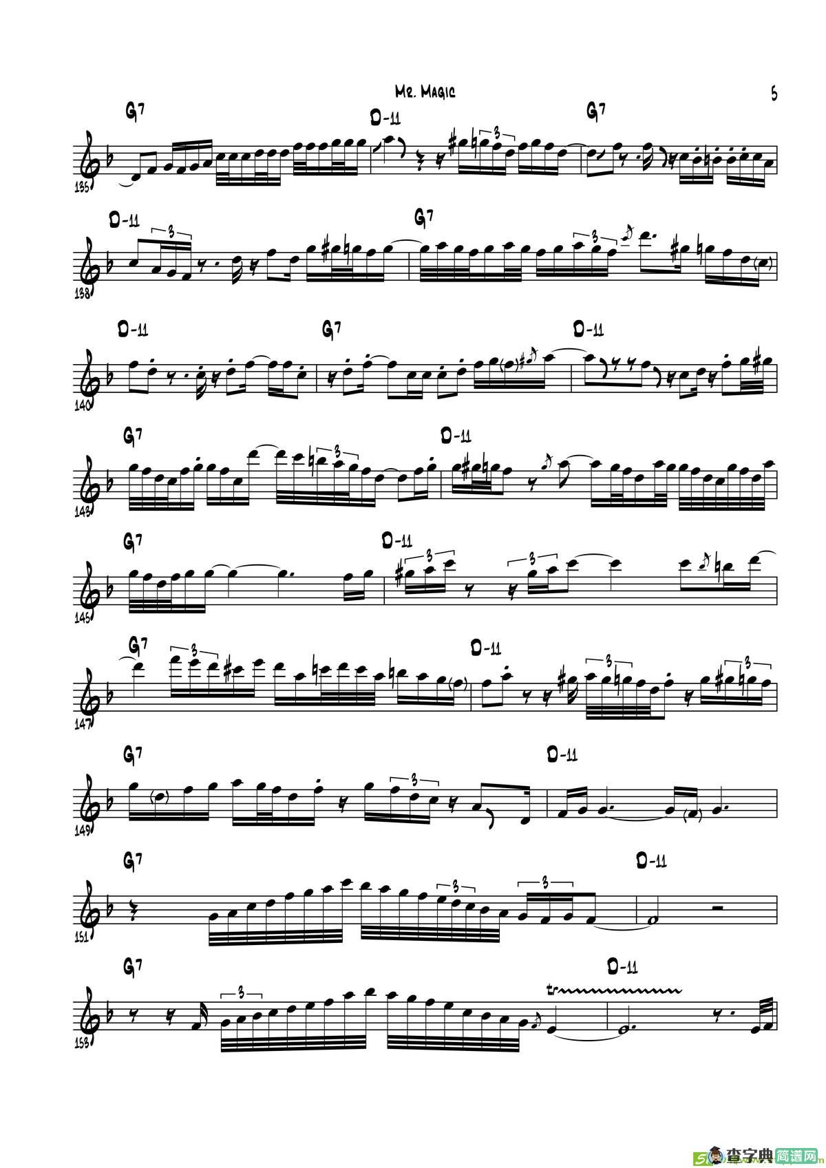 MrMagic（次中音萨克斯）萨克斯谱