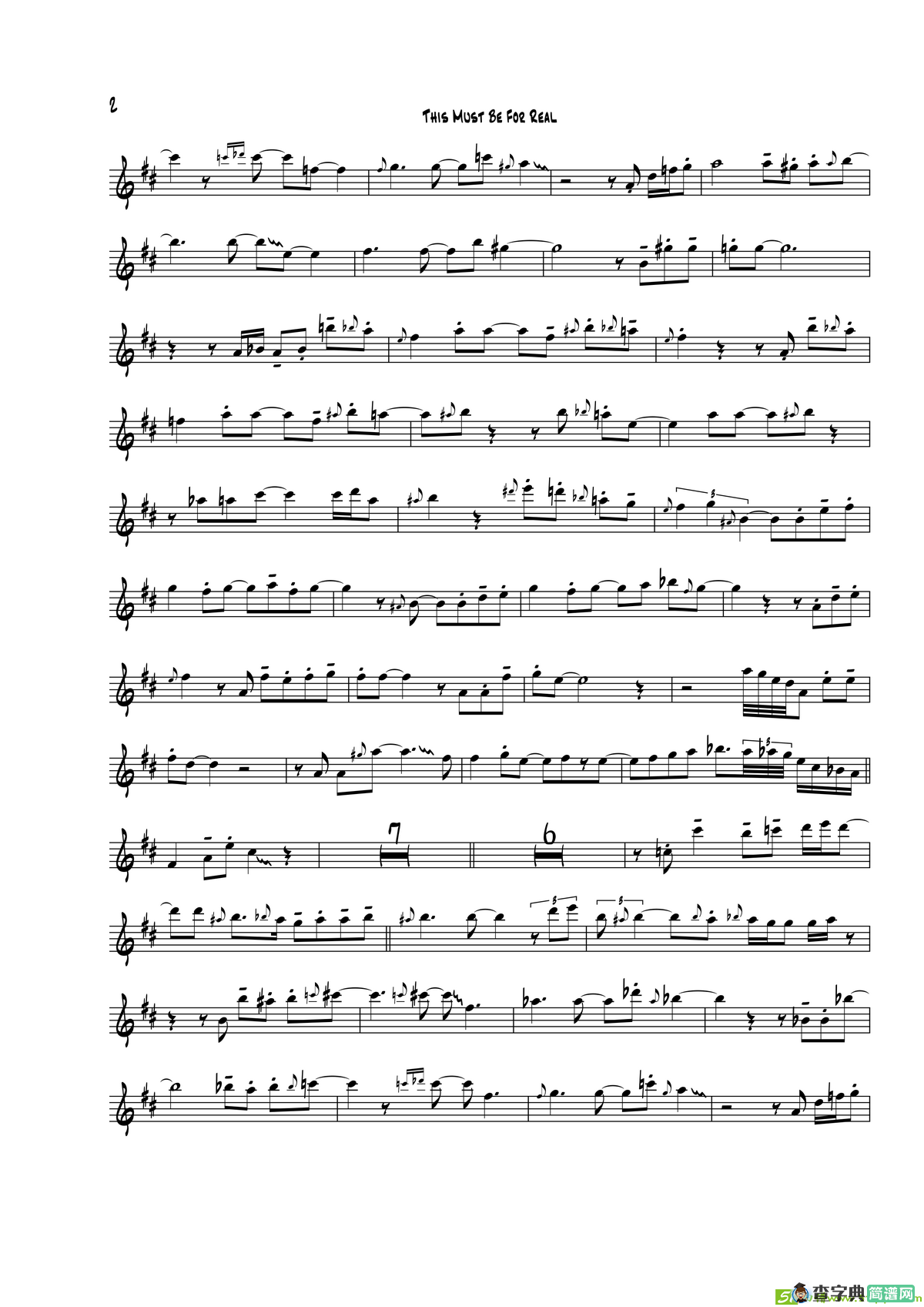 ThisMustBeRorReal（次中音萨克斯）萨克斯谱