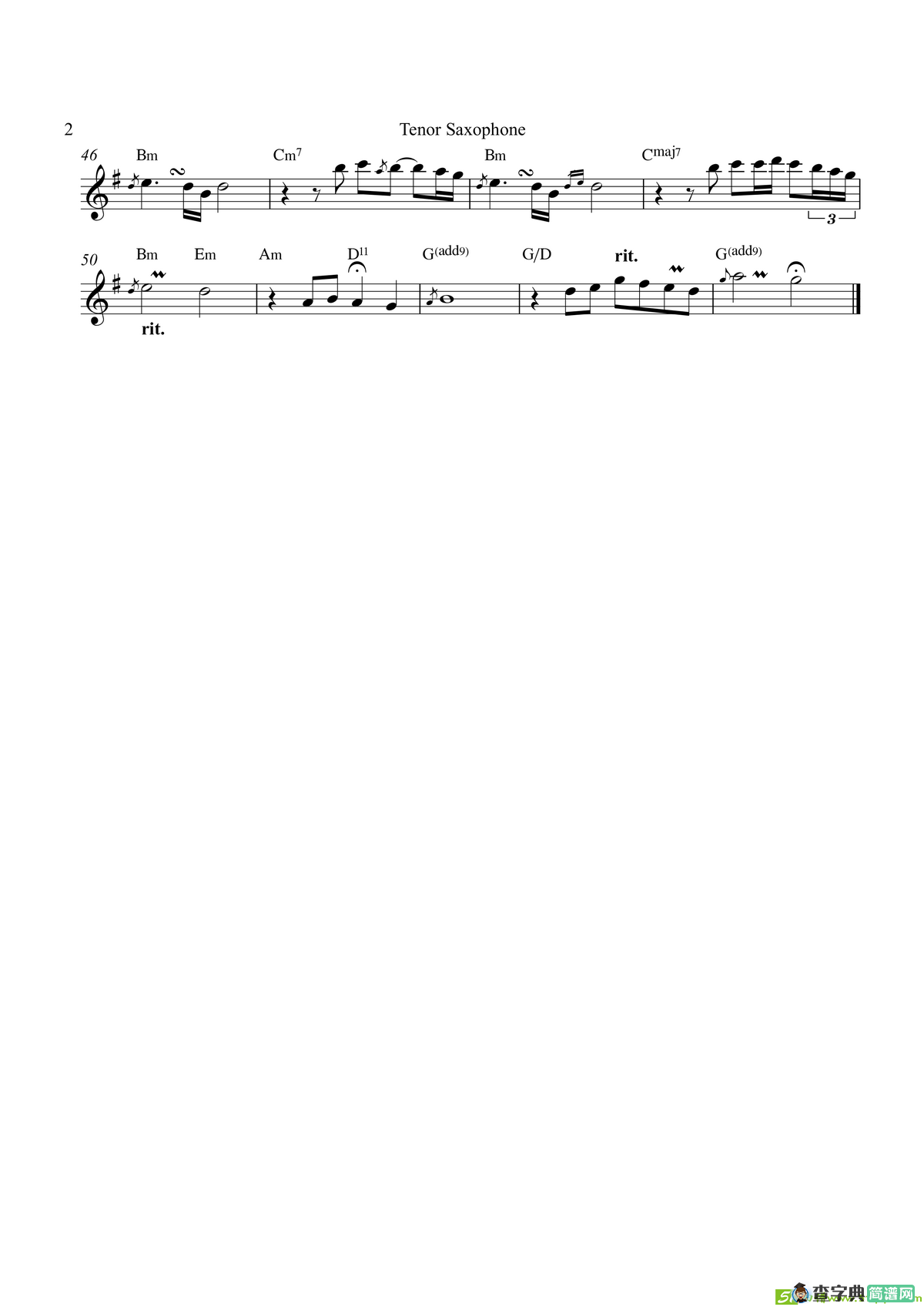 TheWayWeWere（次中音萨克斯）萨克斯谱