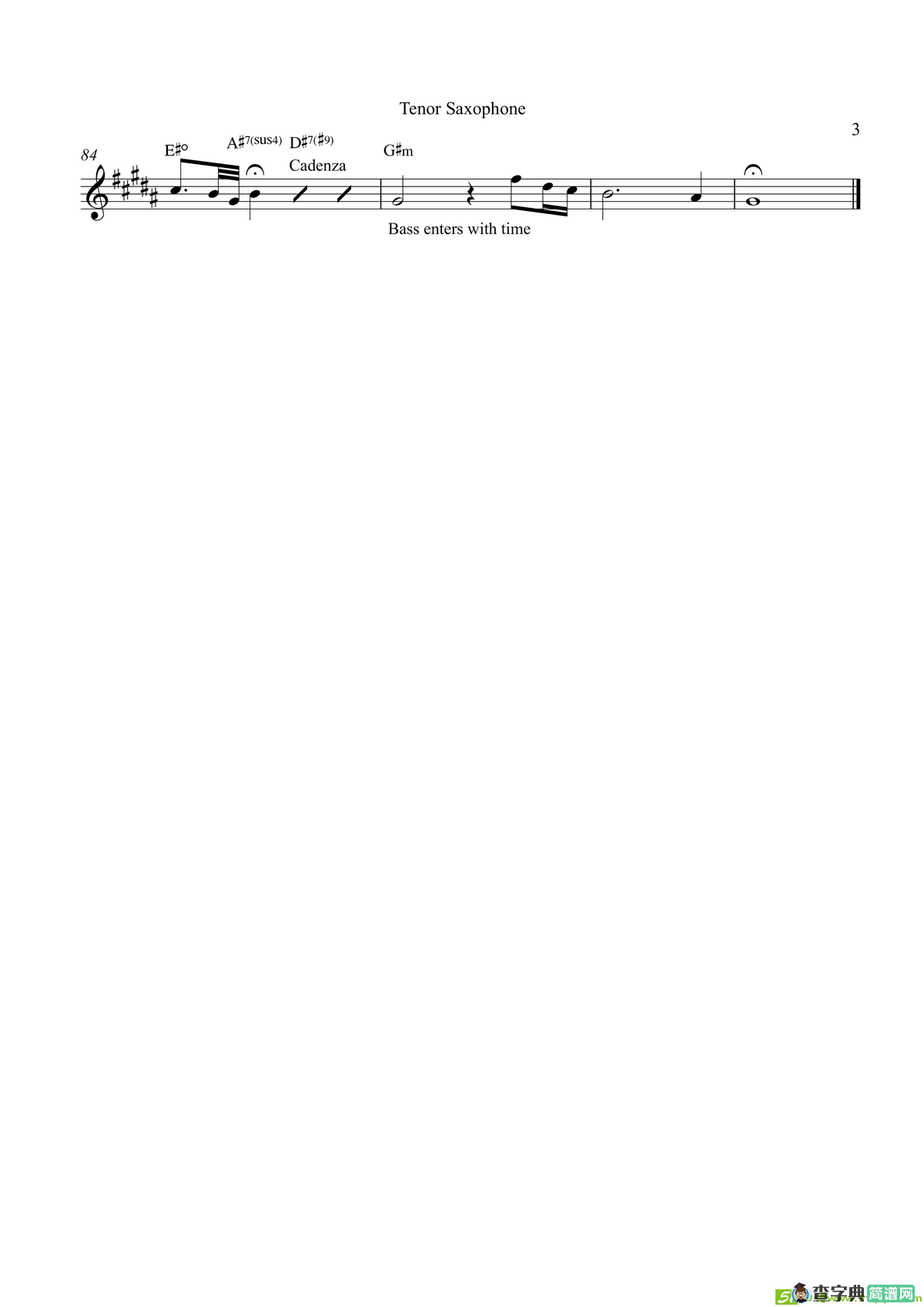 Paradise（次中音萨克斯）萨克斯谱