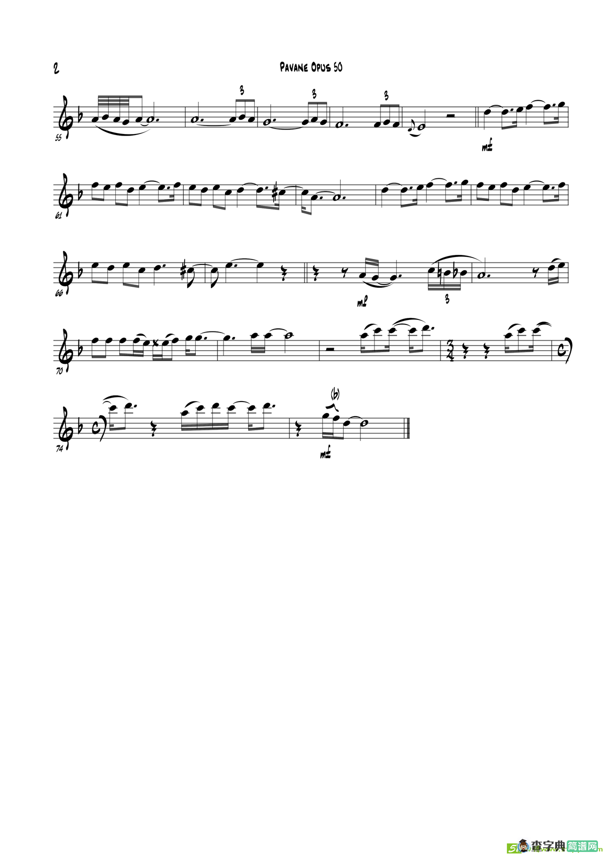 PavaneOpus50（bEPart）萨克斯谱