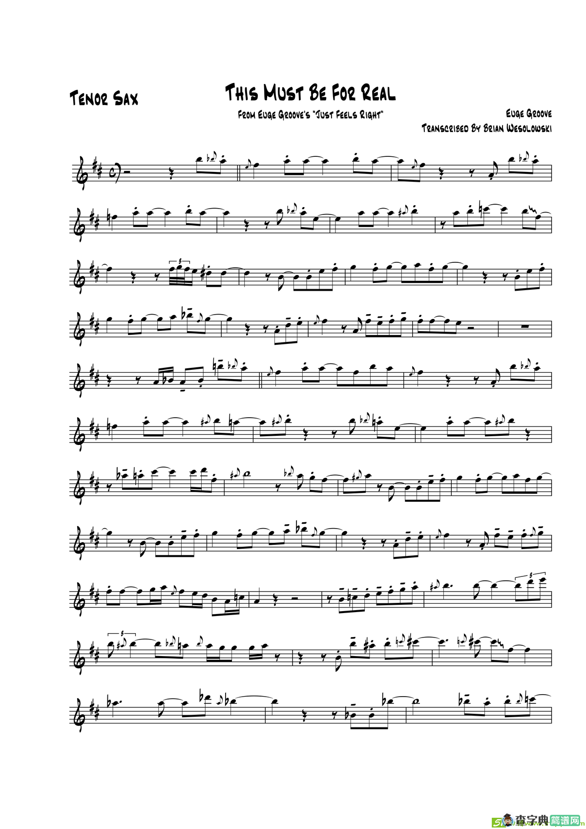 ThisMustBeRorReal（次中音萨克斯）萨克斯谱