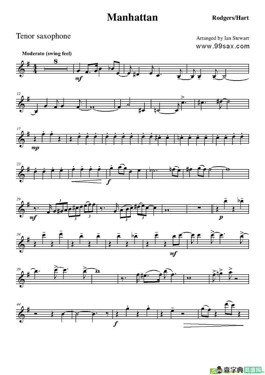 Manhattan Tenor Sax萨克斯谱