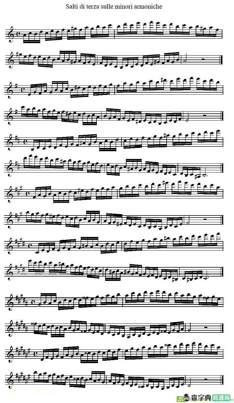 Salti di terza sulle minori armooniche萨克斯谱