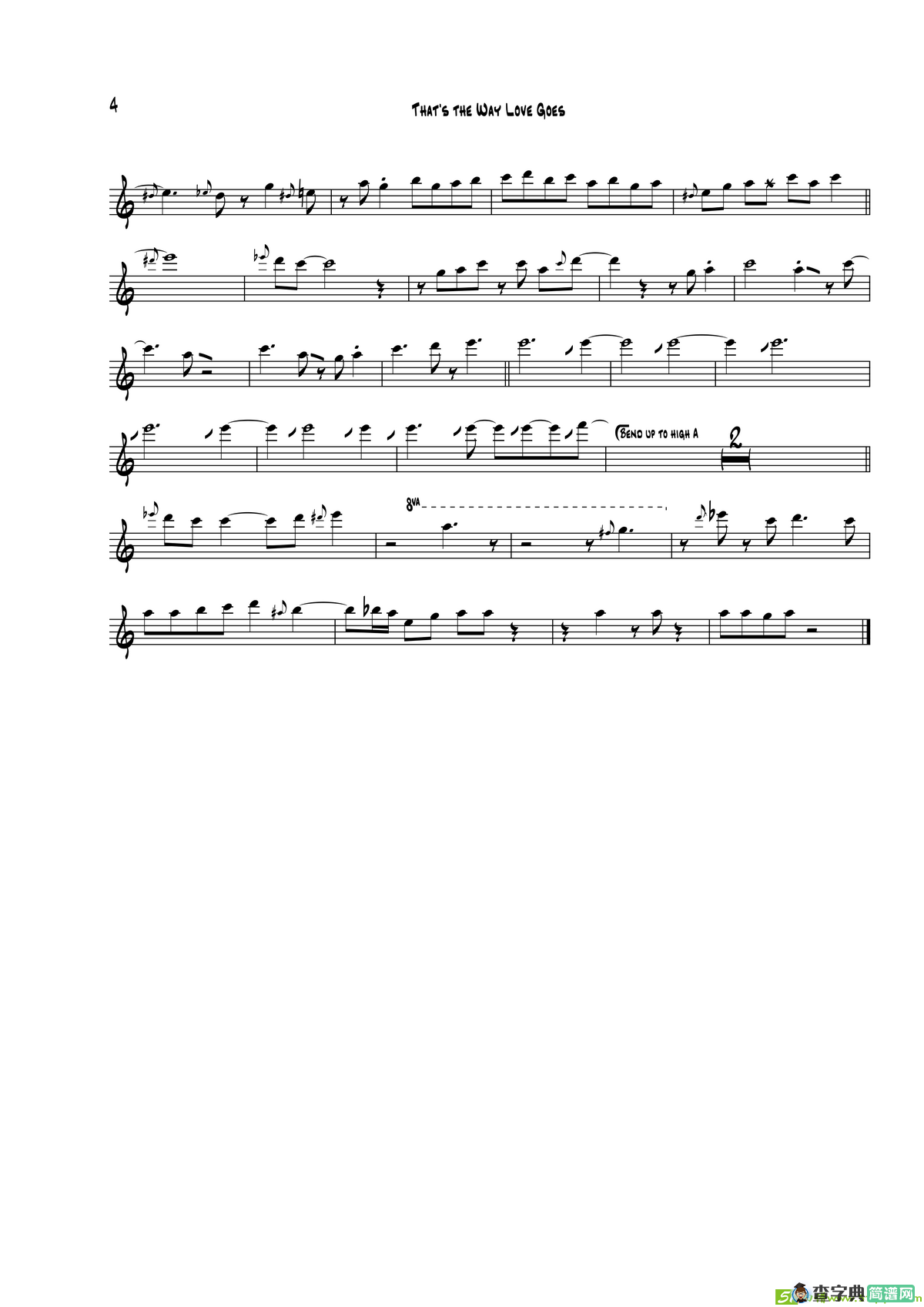ThatsTheWayLoveGoes（次中音萨克斯）萨克斯谱