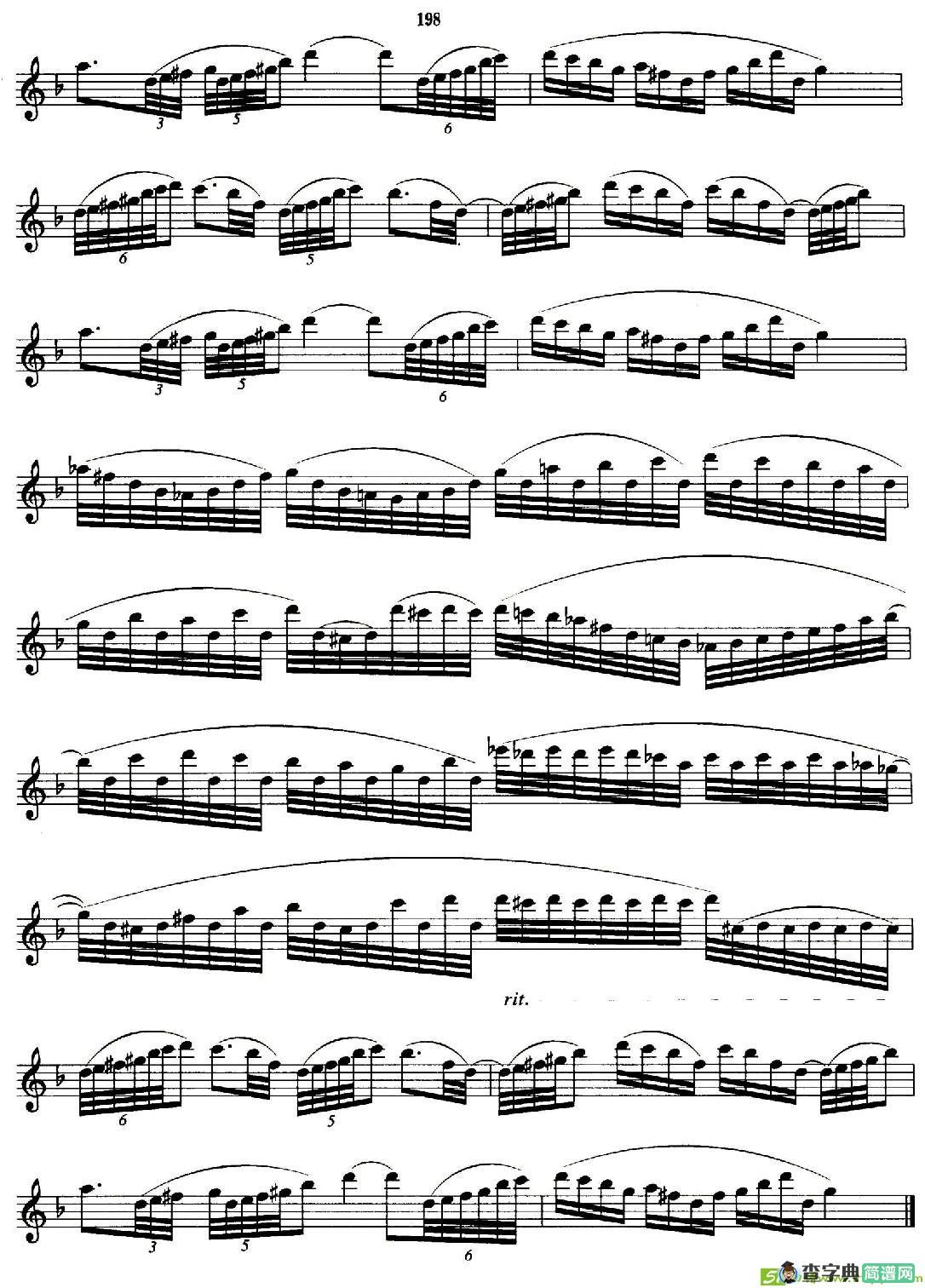 萨克斯管业余考级九级练习曲第一首萨克斯谱(杰特尔作曲)