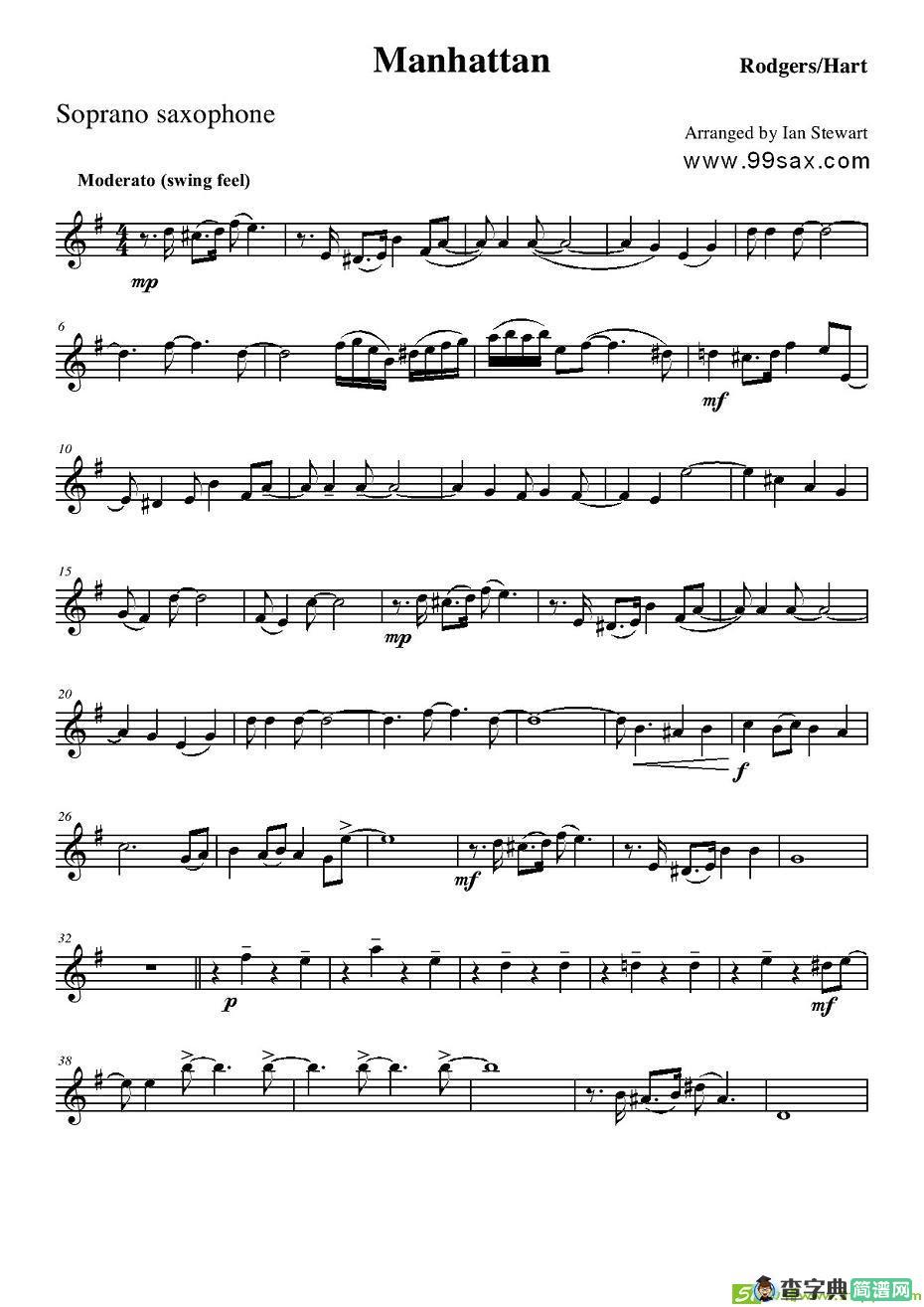 Manhattan Soprano Sax萨克斯谱