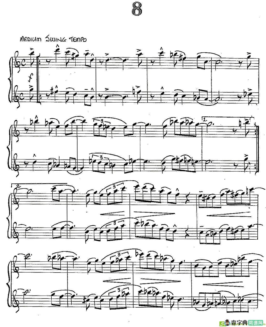 Jazz Conception For Saxophone Duets - 8萨克斯谱