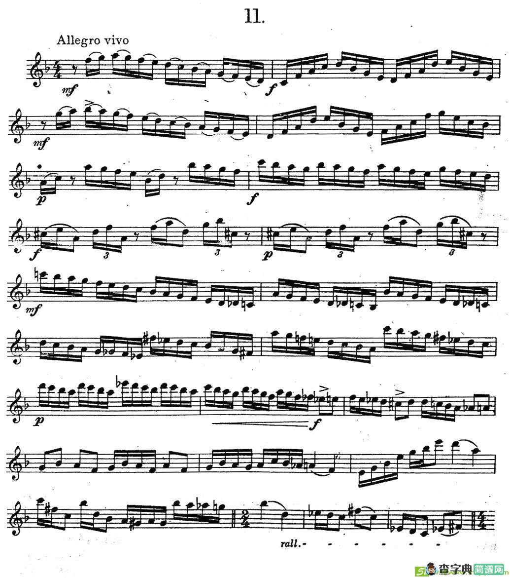 奇特克-萨克斯练习曲之11萨克斯谱