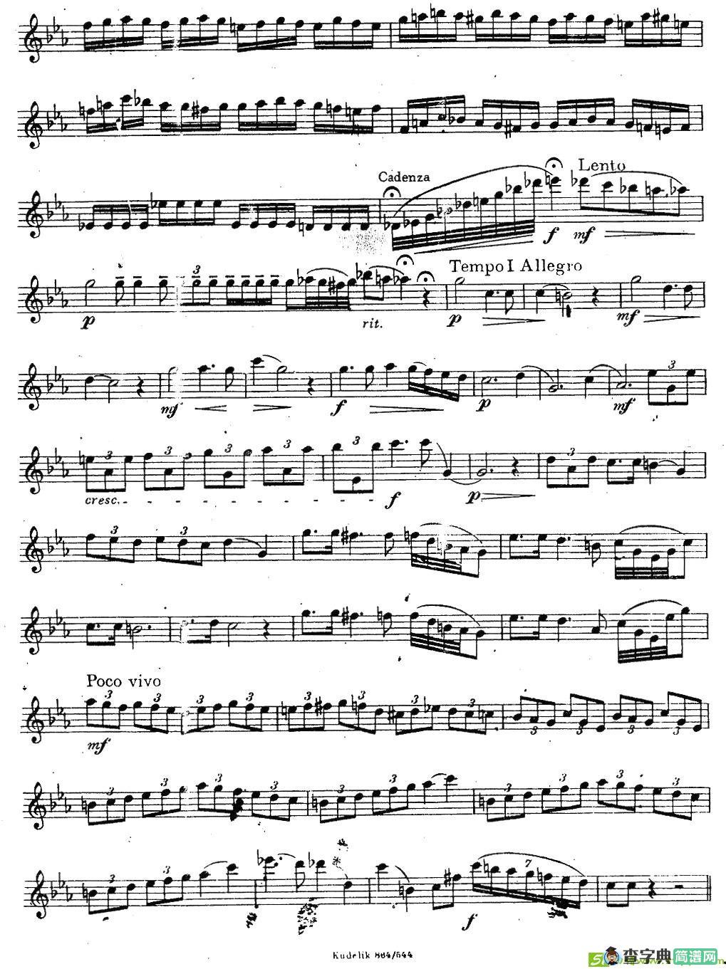 奇特克-萨克斯练习曲之16萨克斯谱