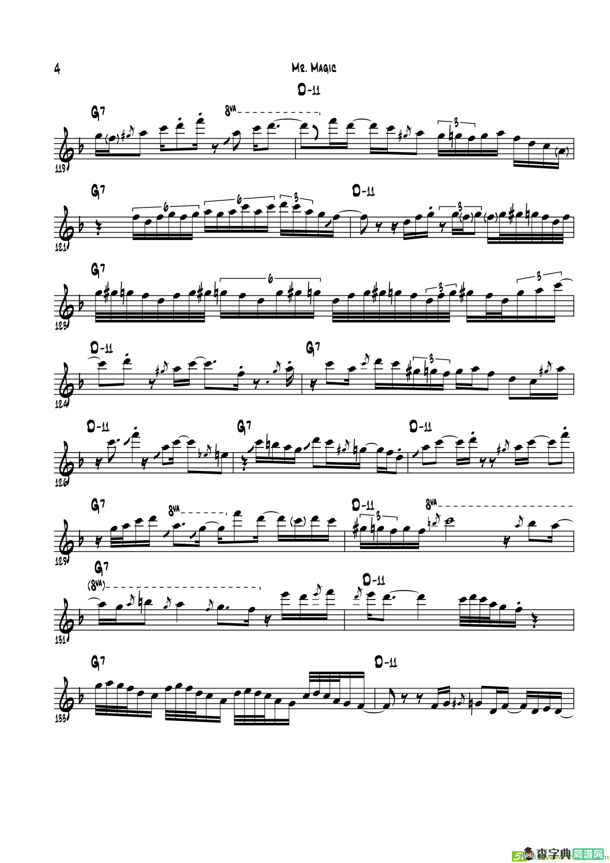 MrMagic（次中音萨克斯）萨克斯谱