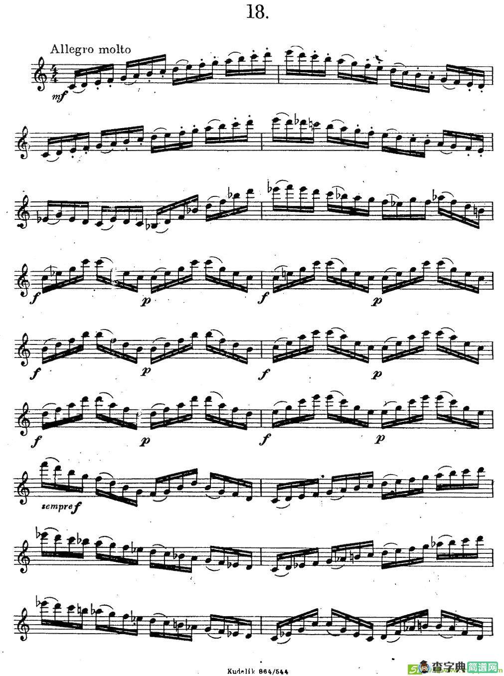 奇特克-萨克斯练习曲之18萨克斯谱