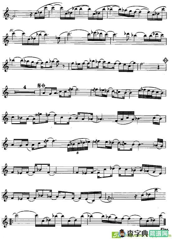 沙漏萨克斯曲谱(杜银鲛改编作曲)