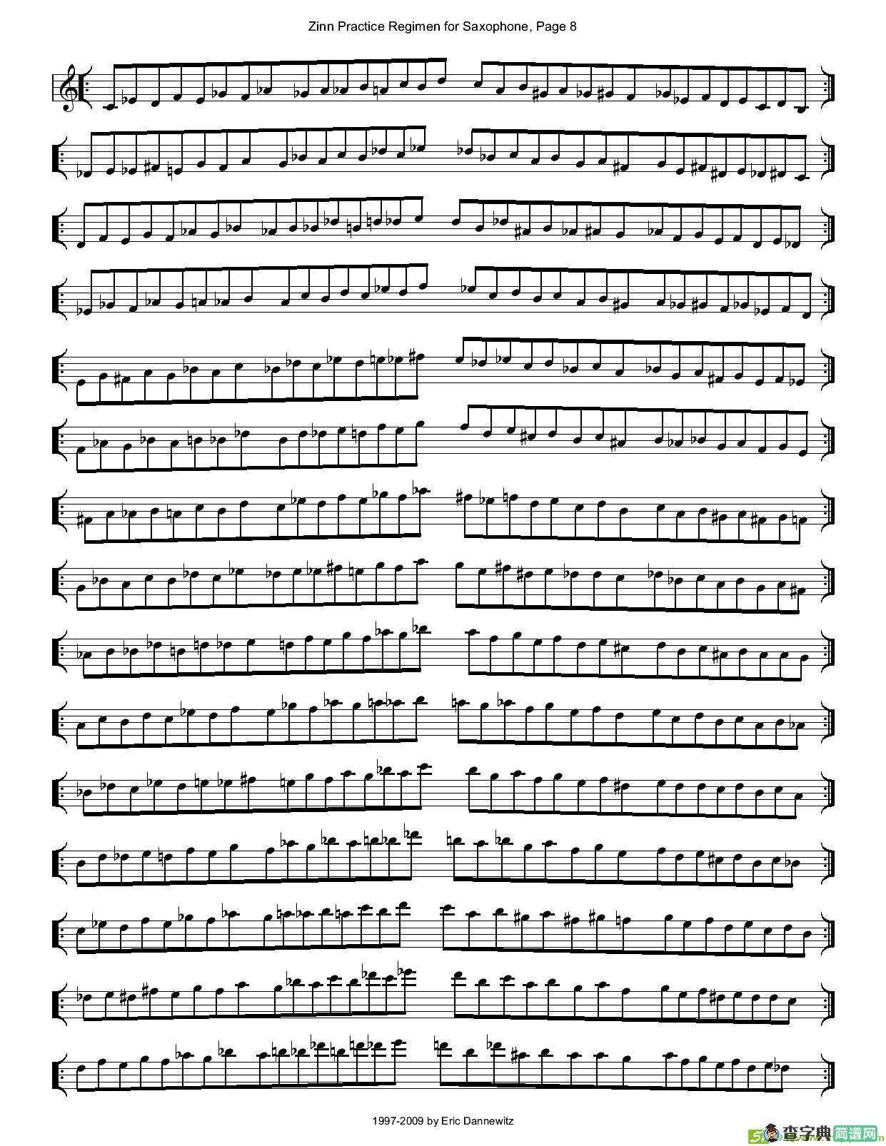 ZinnRegimenSax2009练习曲萨克斯谱
