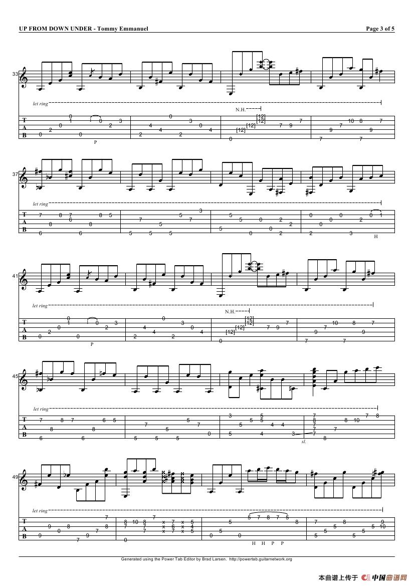 tommy emmanuel：up from down under（指弹吉它）吉他谱