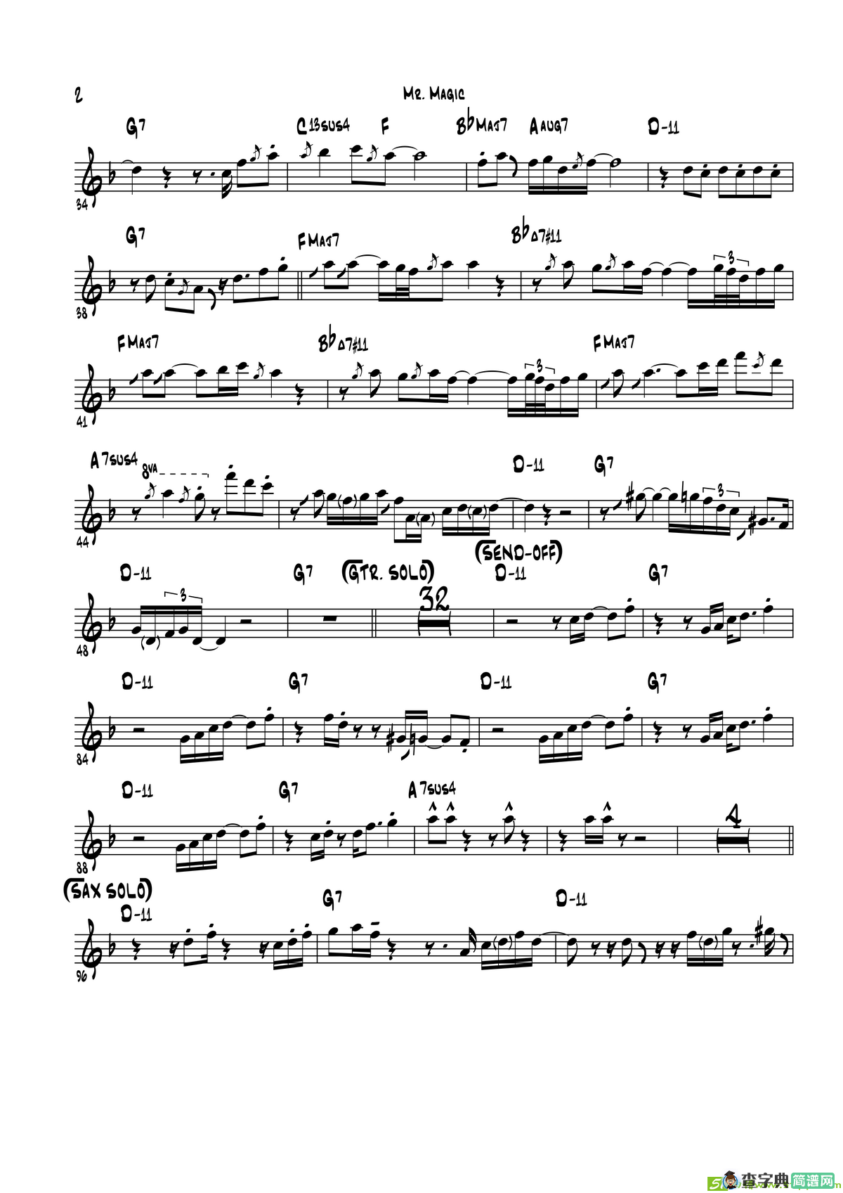 MrMagic（次中音萨克斯）萨克斯谱