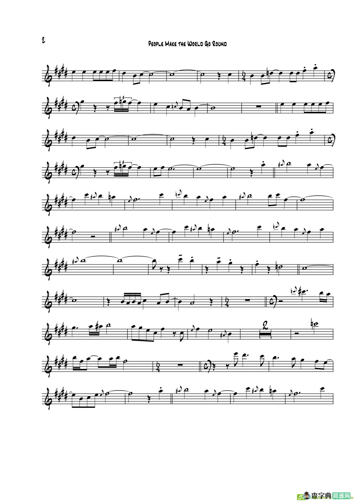 PeopleMakeTheWorldGoRound（次中音萨克斯）萨克斯谱