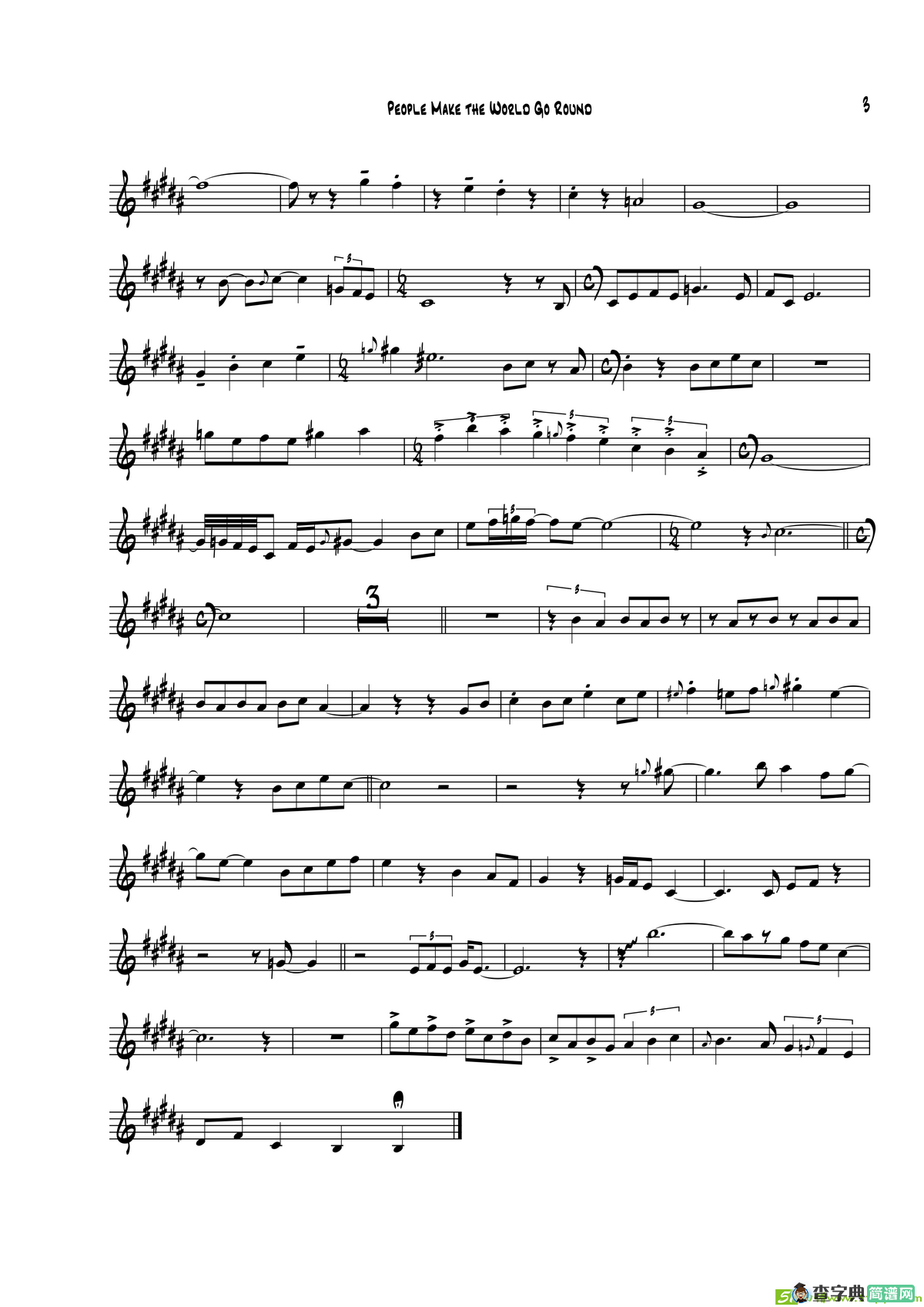 PeopleMakeTheWorldGoRound（E-flat）萨克斯谱