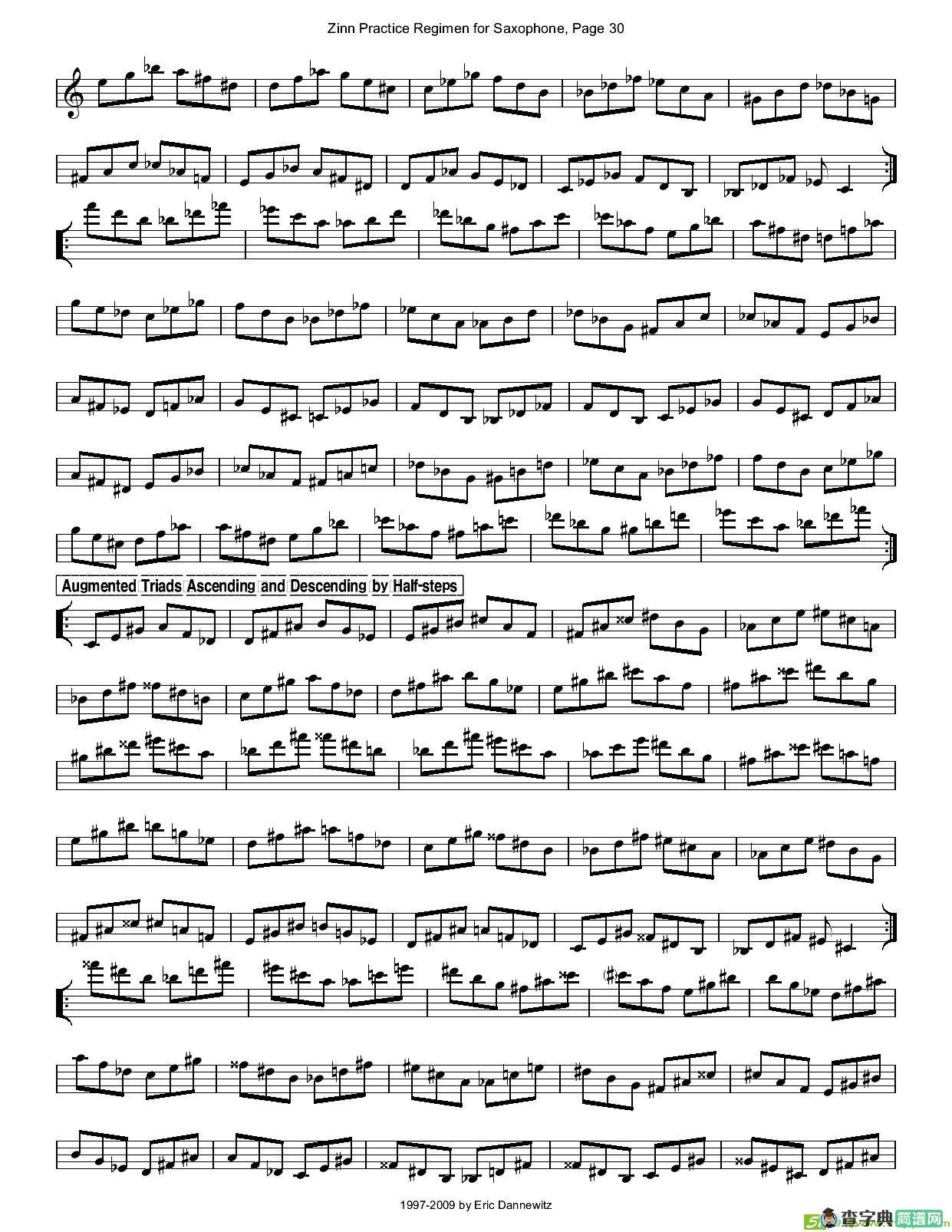ZinnRegimenSax2009练习曲萨克斯谱