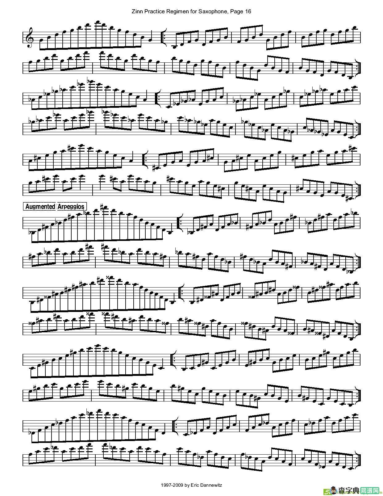 ZinnRegimenSax2009练习曲萨克斯谱