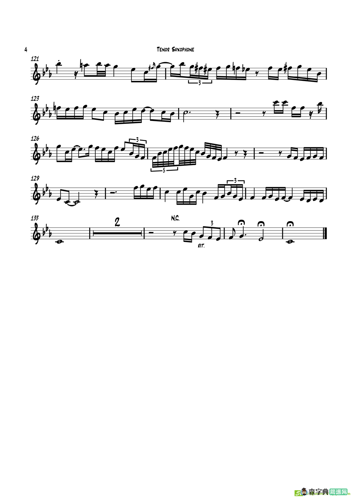 Tango（次中音萨克斯）萨克斯谱