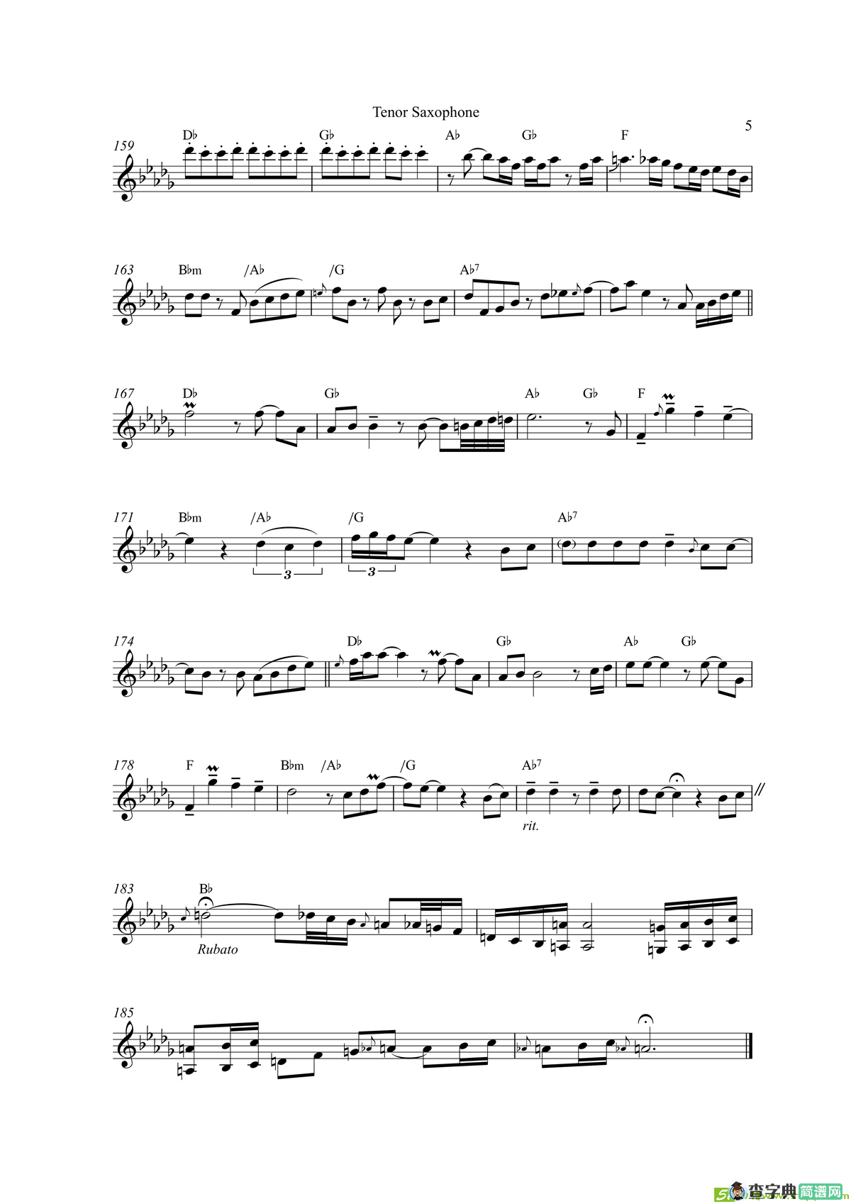 Nothing‘sGonnaChangeMyLoveFouYour（次中音萨克斯）萨克斯谱