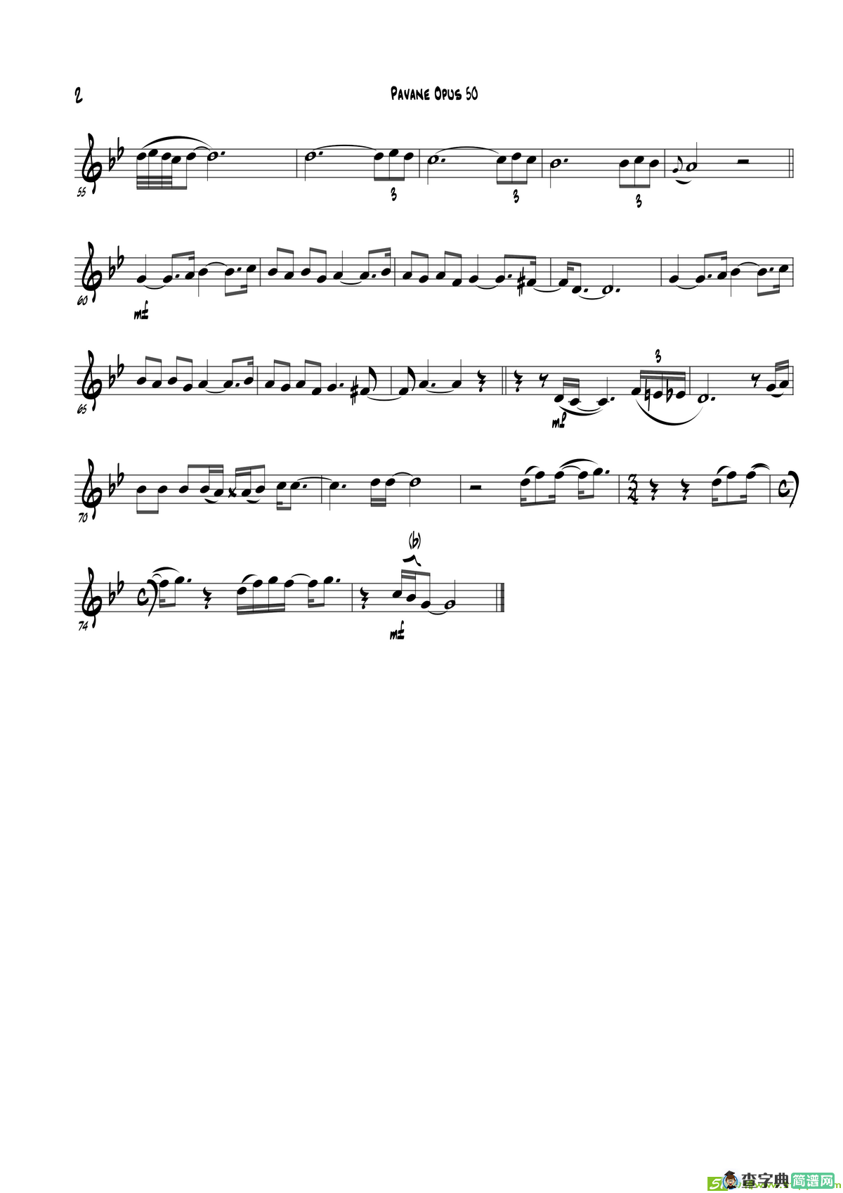 PavaneOpus50（bBPart）萨克斯谱