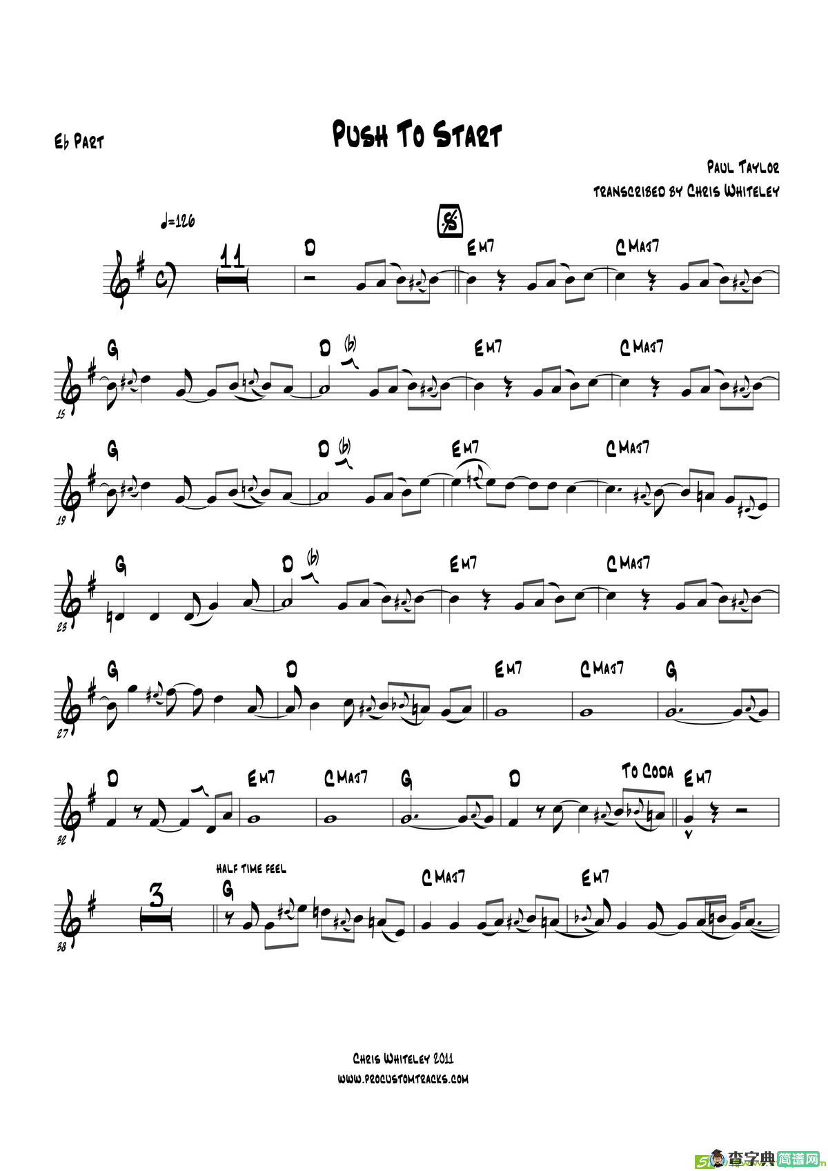PushToStart（EbPart）萨克斯谱