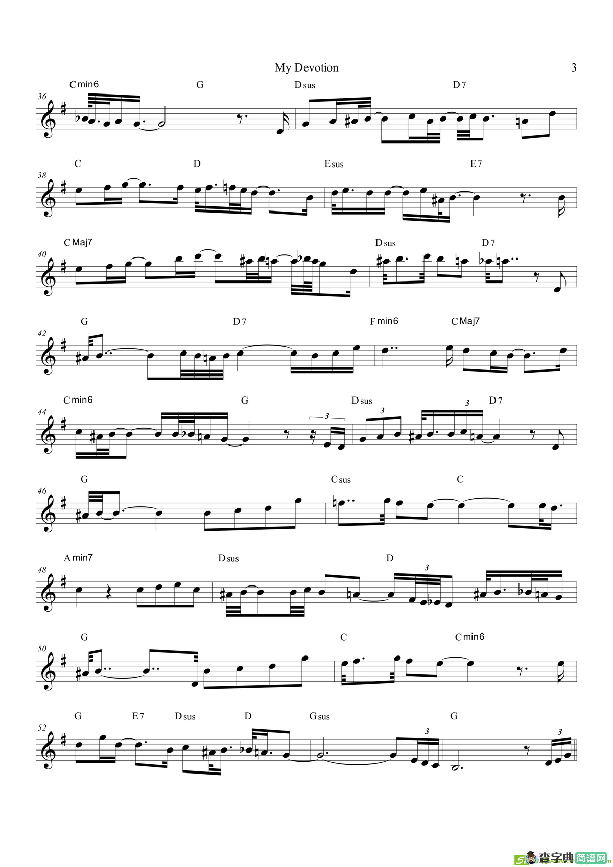 MyDevotion（次中音萨克斯）萨克斯谱