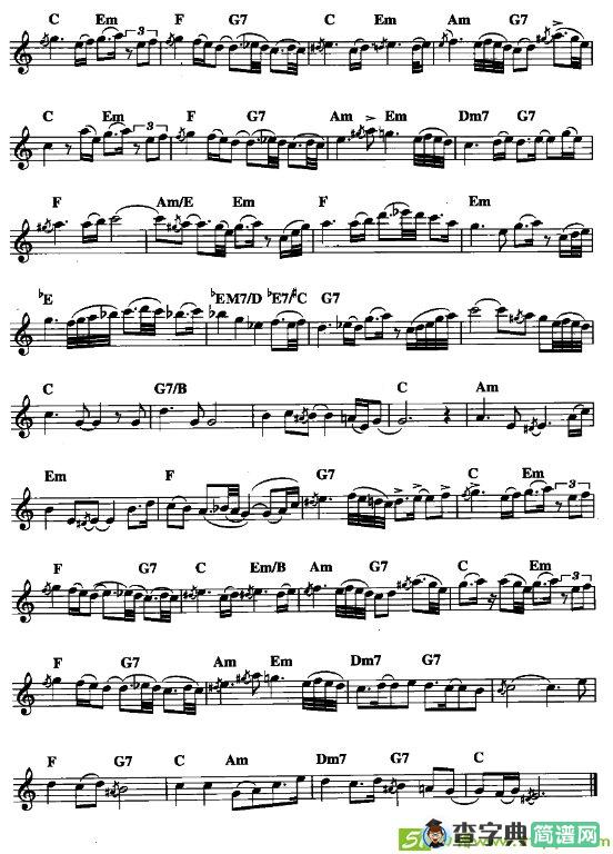 难得有情人萨克斯曲谱(肯尼·G改编作曲)