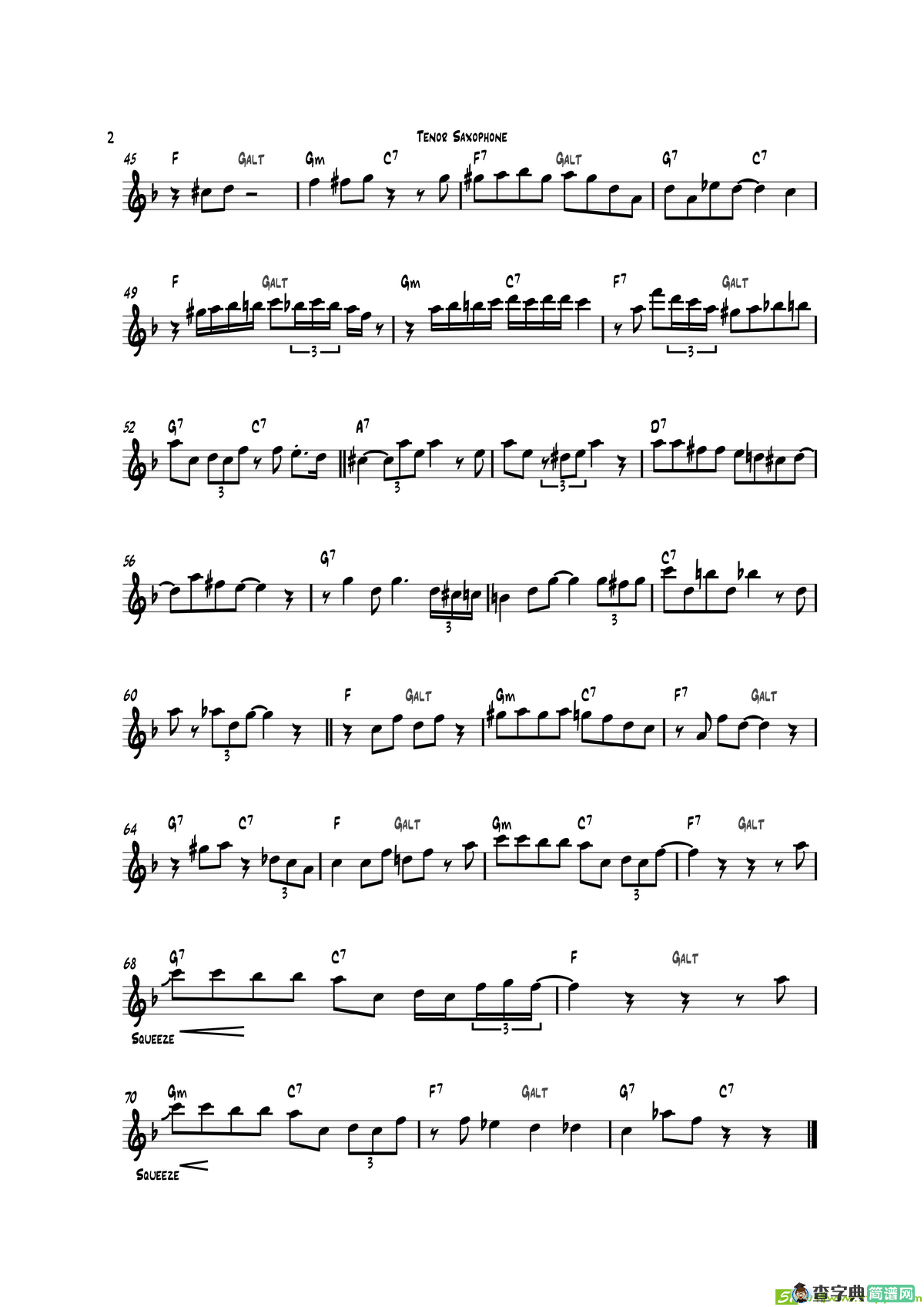 SantaBaby（次中音萨克斯）萨克斯谱