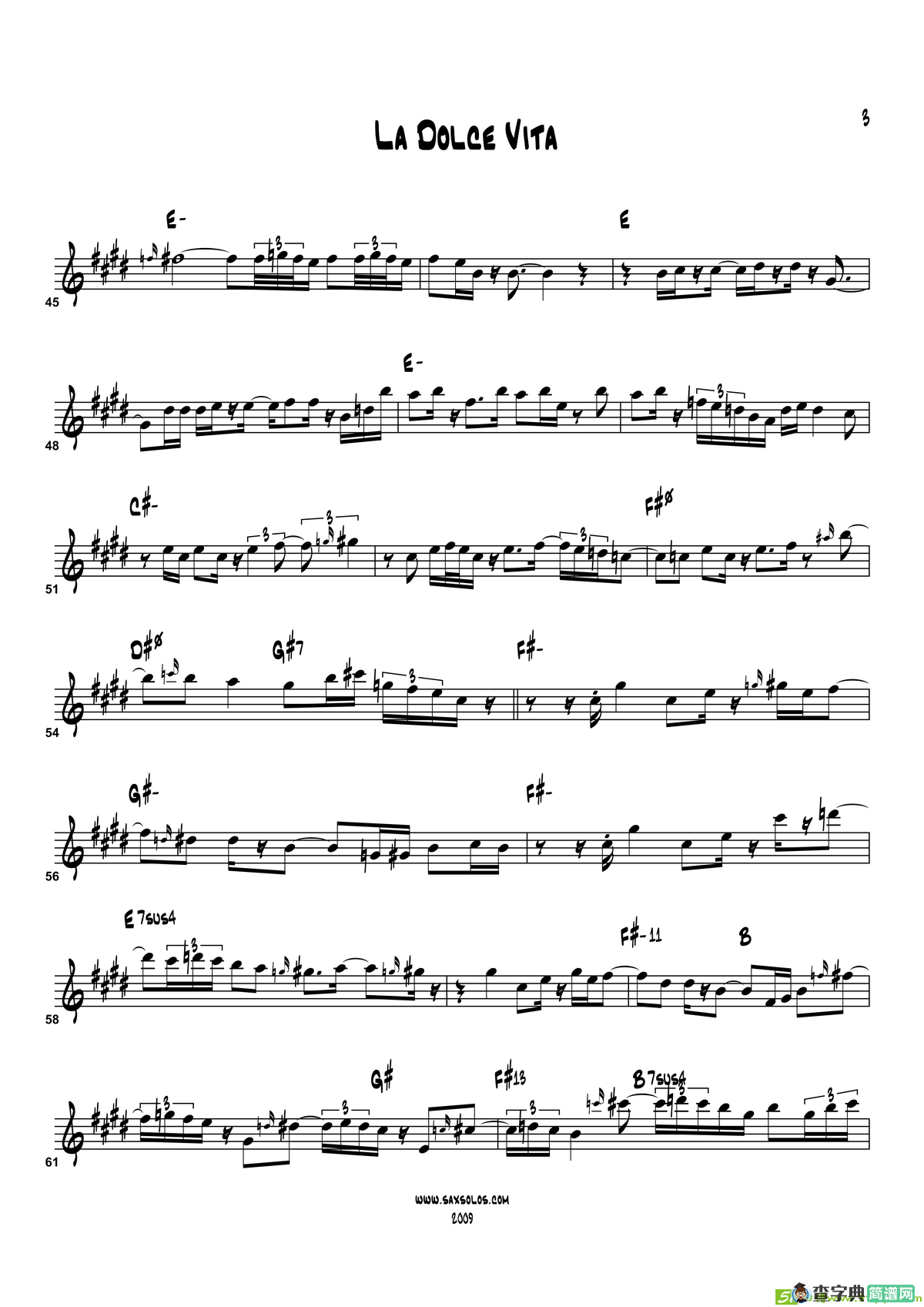 LaDolceVita（高音萨克斯）萨克斯谱
