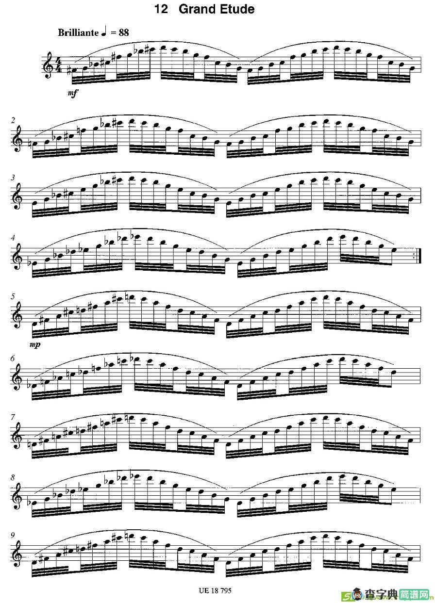 Grand Etude萨克斯谱(James作曲)