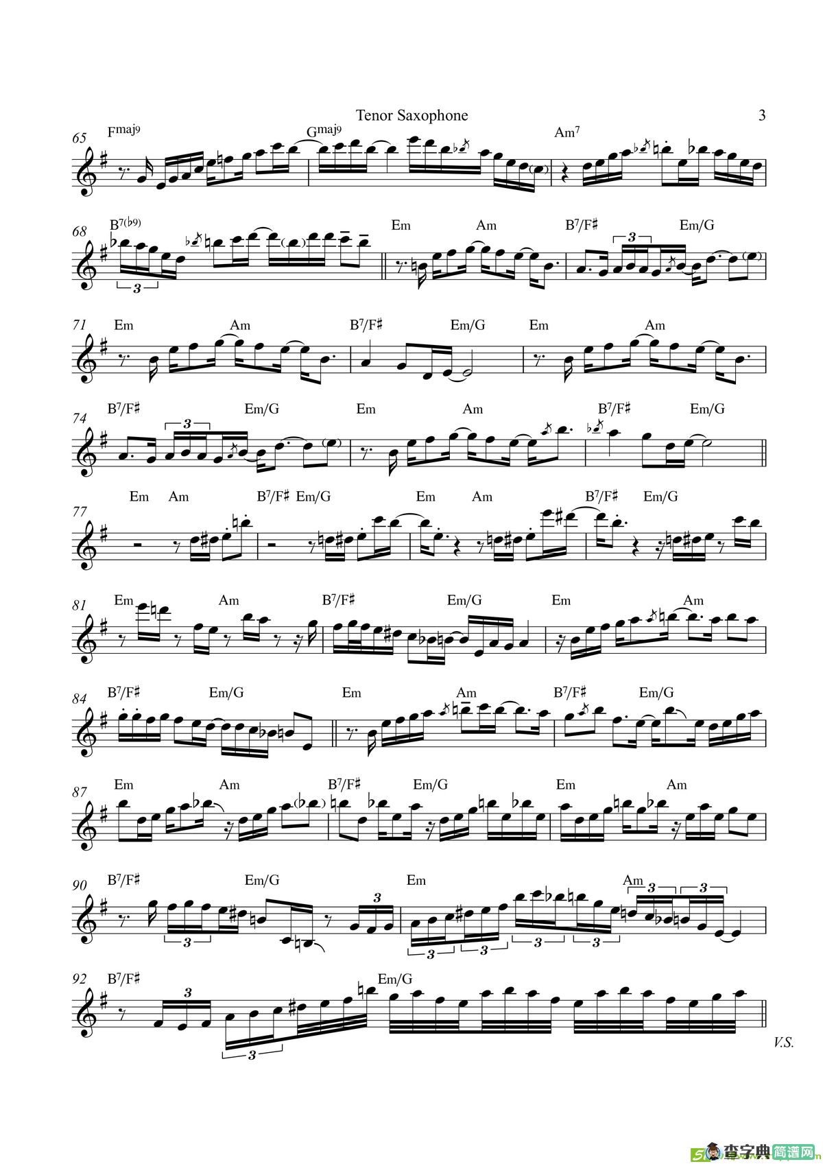 TequilaMoon（次中音萨克斯）萨克斯谱
