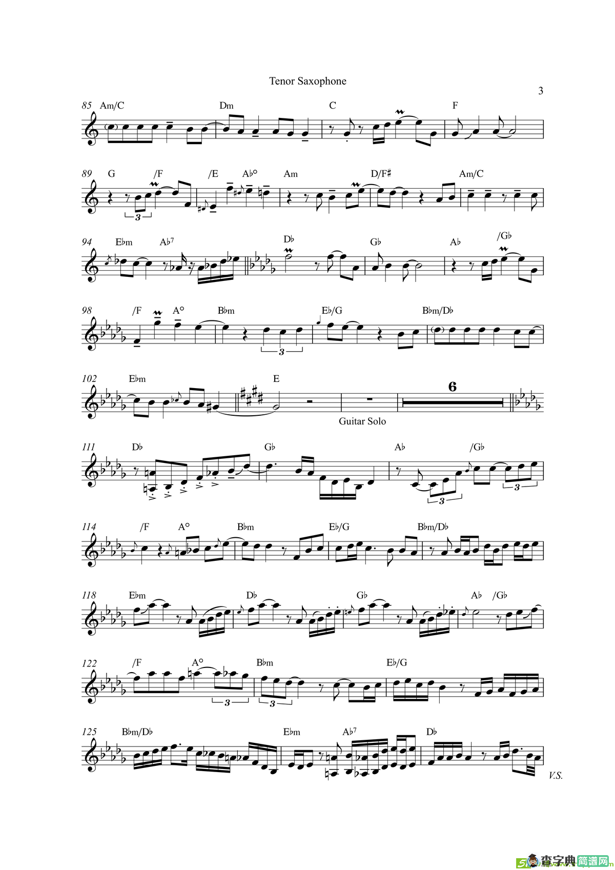 Nothing‘sGonnaChangeMyLoveFouYour（次中音萨克斯）萨克斯谱