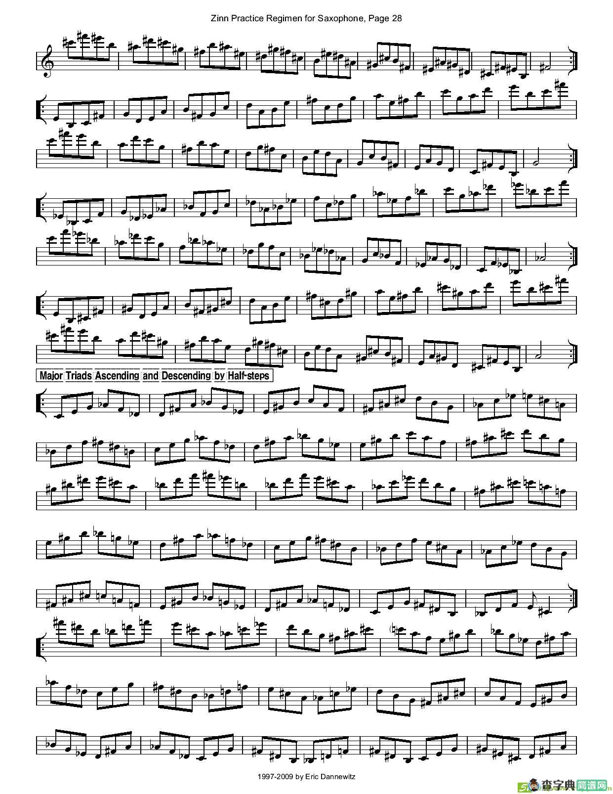 ZinnRegimenSax2009练习曲萨克斯谱