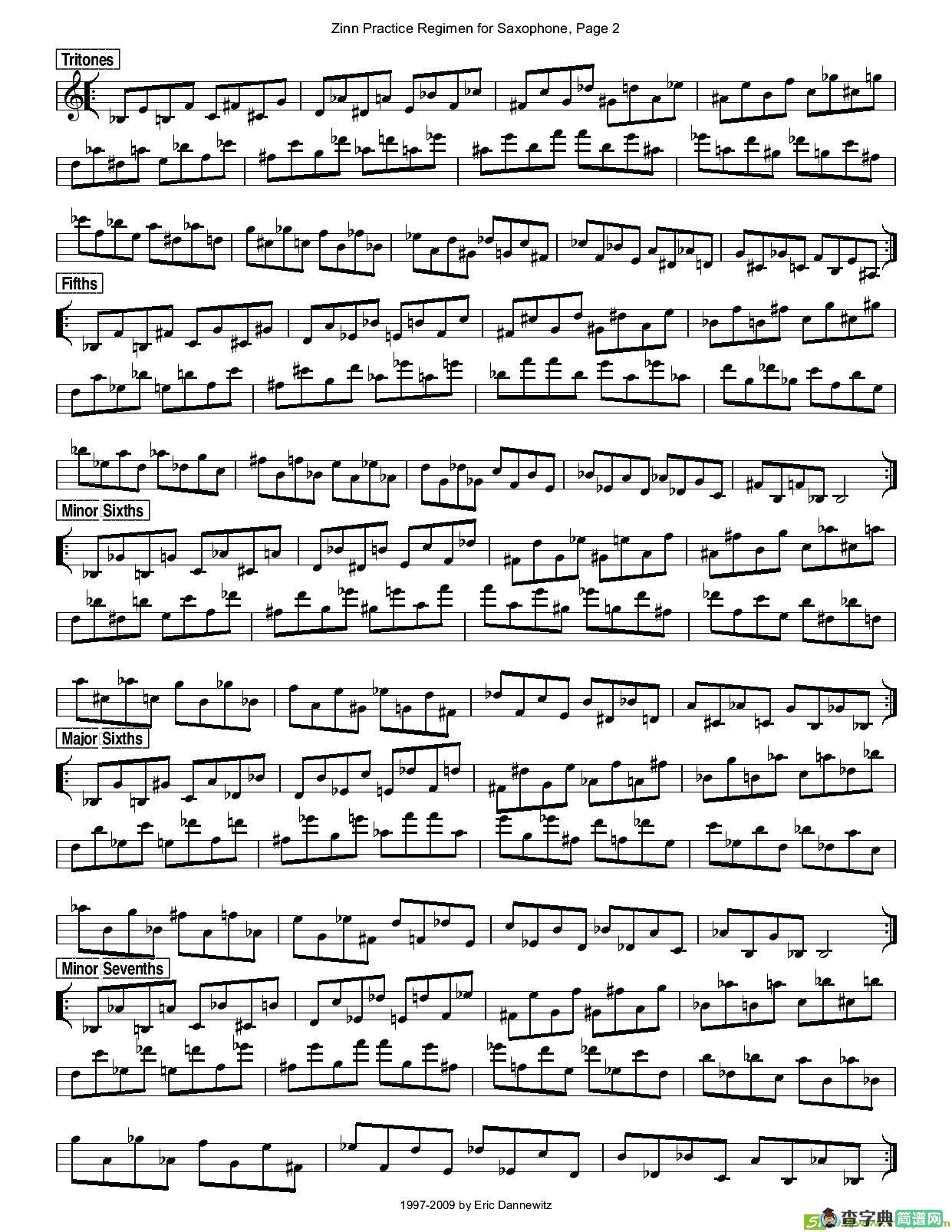 ZinnRegimenSax2009练习曲萨克斯谱