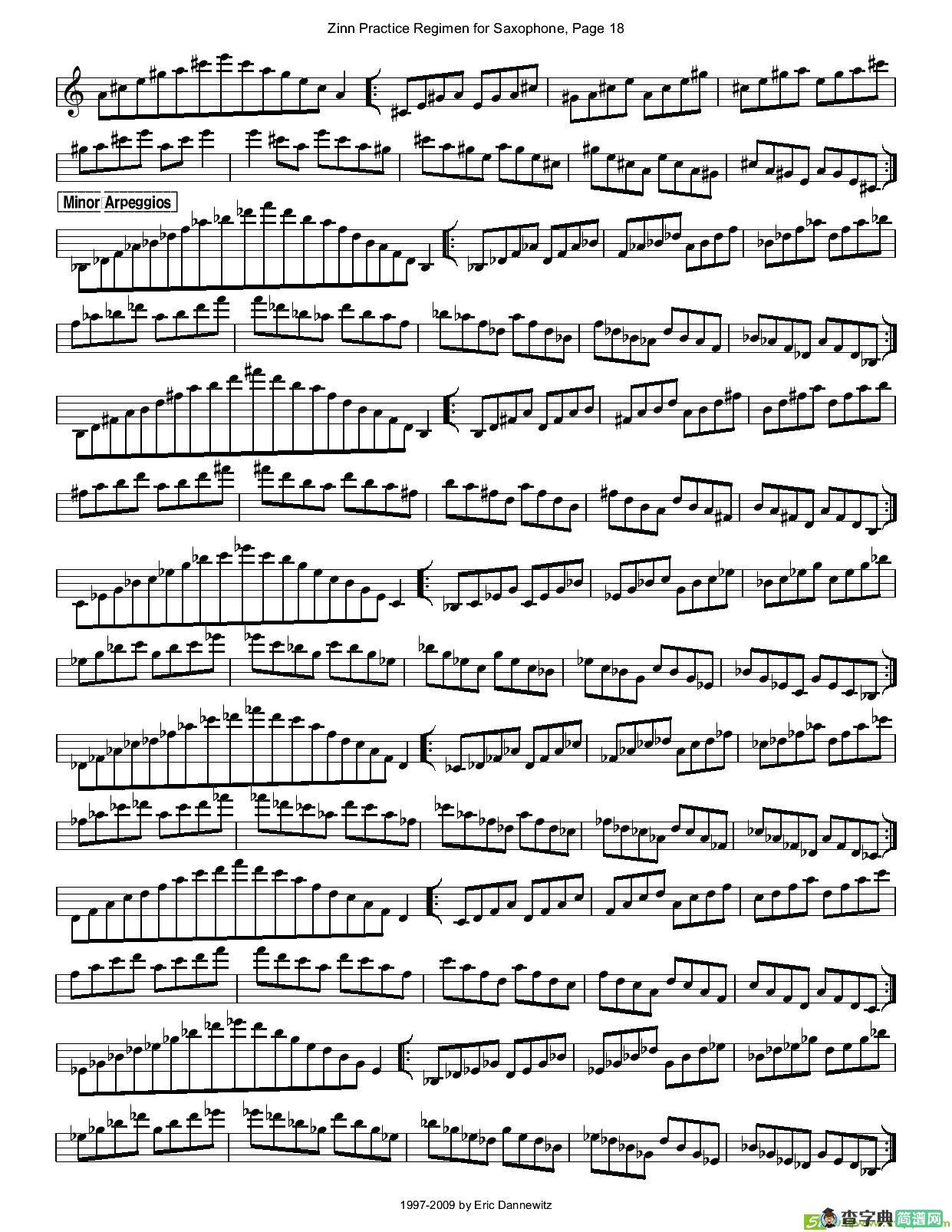 ZinnRegimenSax2009练习曲萨克斯谱