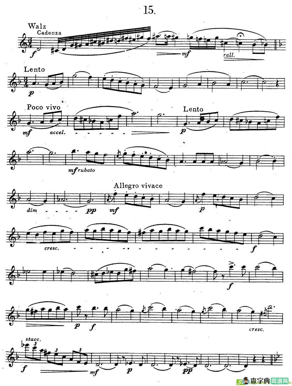 奇特克-萨克斯练习曲之15萨克斯谱