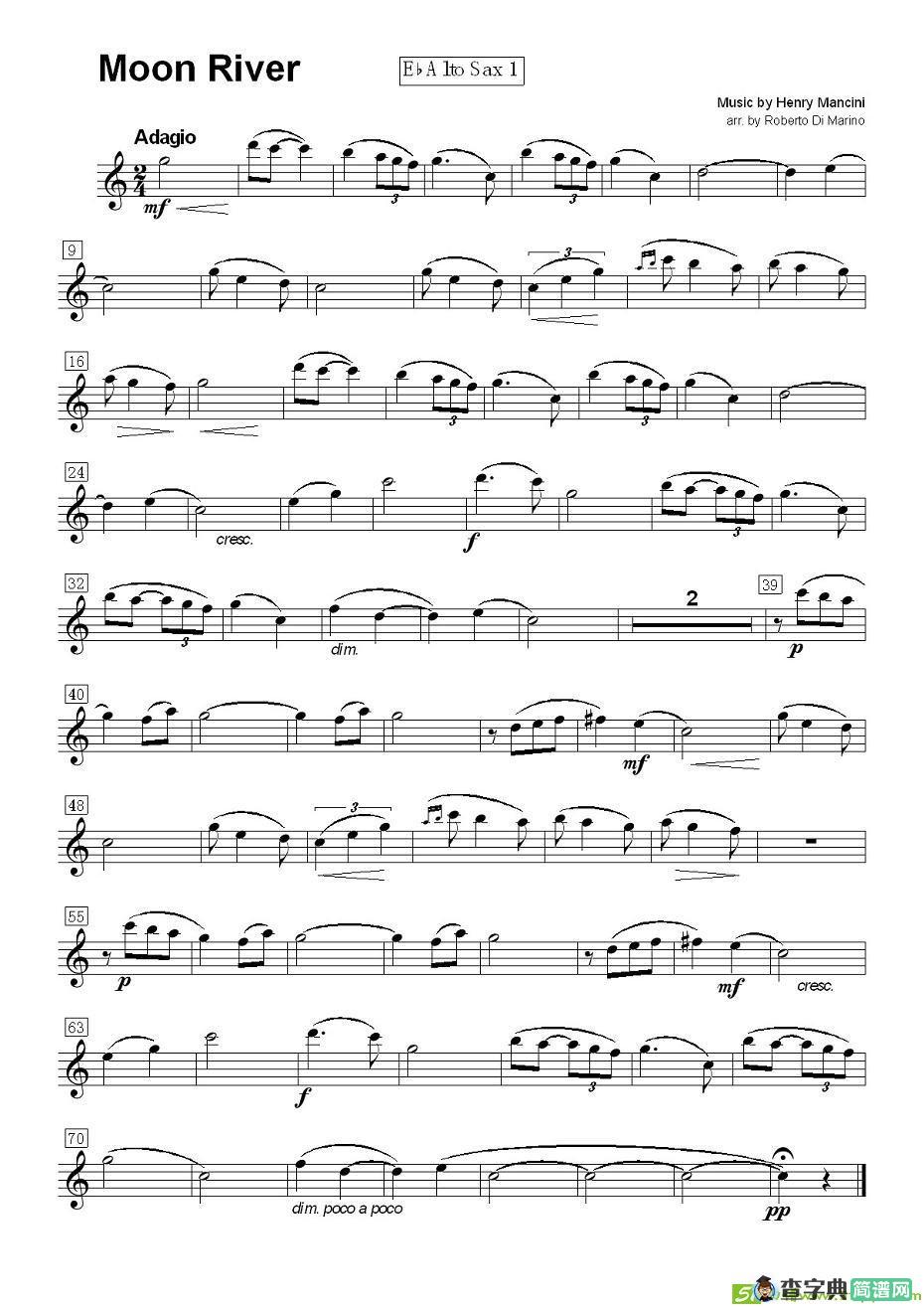 Moon River萨克斯谱