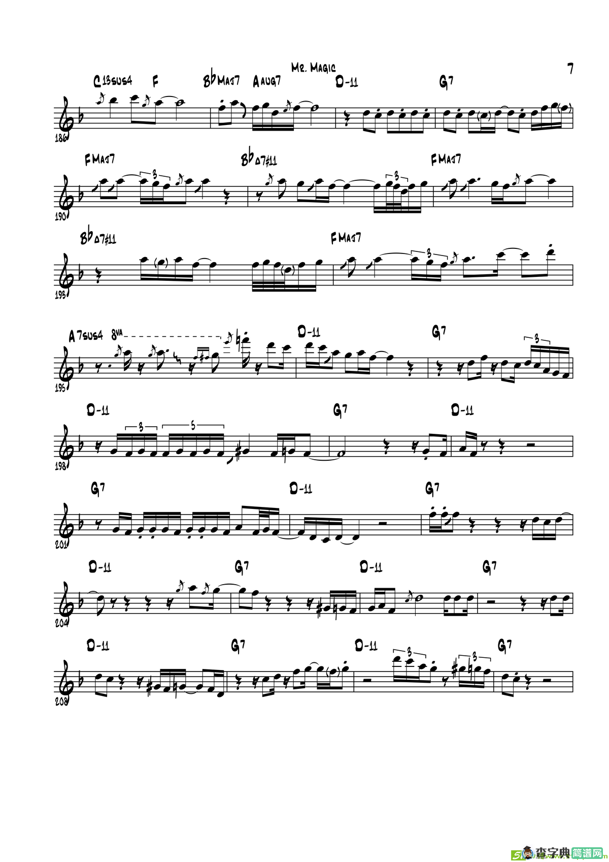 MrMagic（次中音萨克斯）萨克斯谱