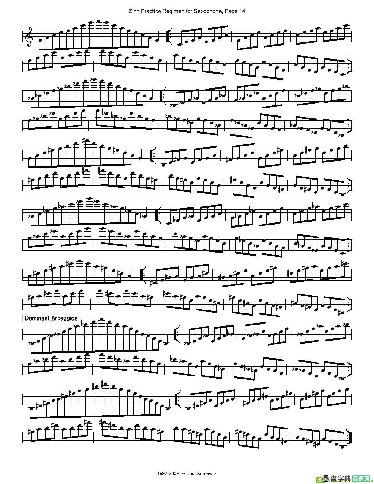 ZinnRegimenSax2009练习曲萨克斯谱